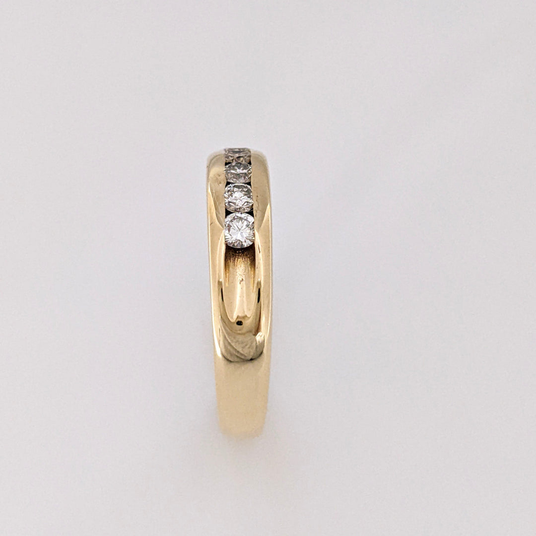 14K .50 CARAT TOTAL WEIGHT SI1 G DIAMOND ROUND (5) CHANNEL SET ESTATE BAND 5.3 GRAMS