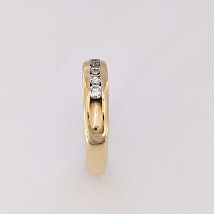 14K .50 CARAT TOTAL WEIGHT SI1 G DIAMOND ROUND (5) CHANNEL SET ESTATE BAND 5.3 GRAMS