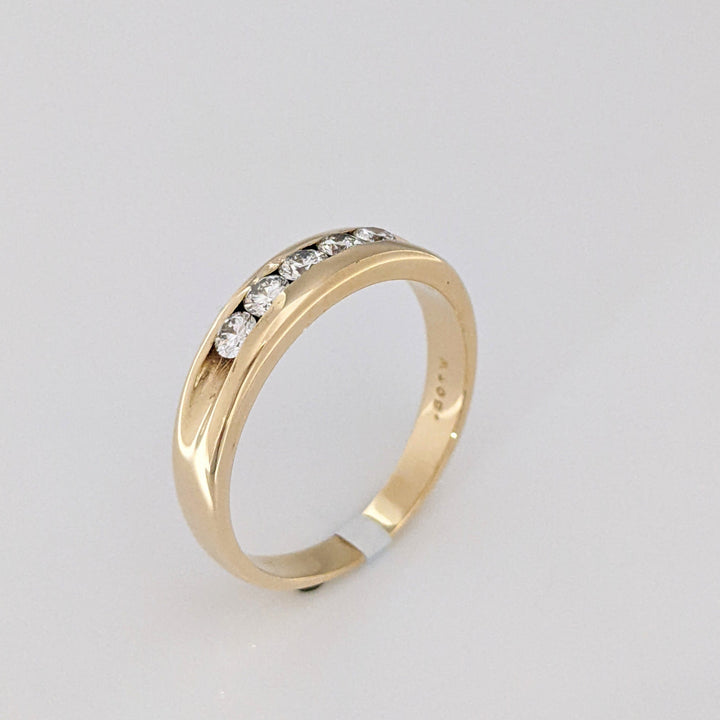 14K .50 CARAT TOTAL WEIGHT SI1 G DIAMOND ROUND (5) CHANNEL SET ESTATE BAND 5.3 GRAMS