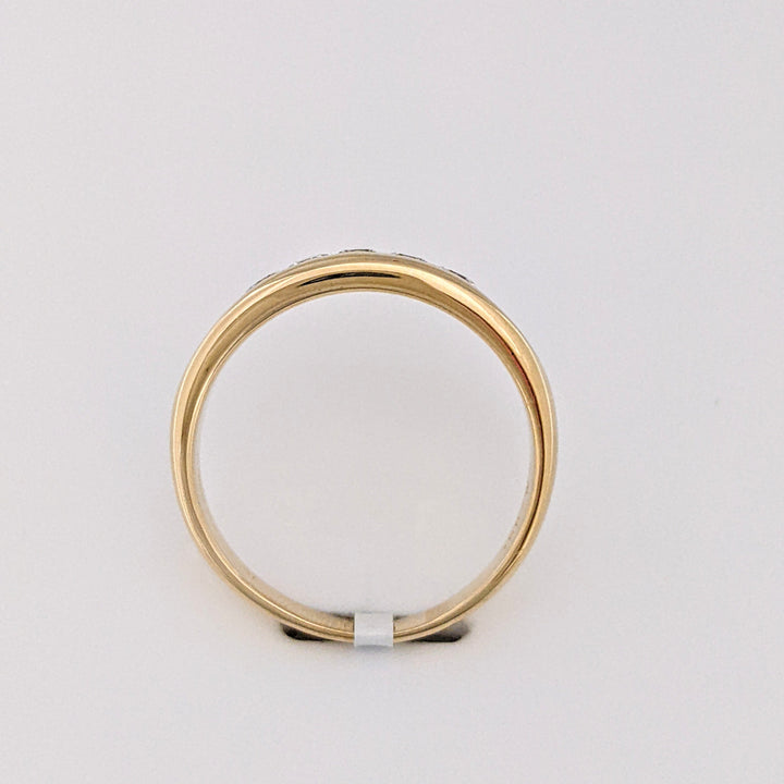 14K .50 CARAT TOTAL WEIGHT SI1 G DIAMOND ROUND (5) CHANNEL SET ESTATE BAND 5.3 GRAMS