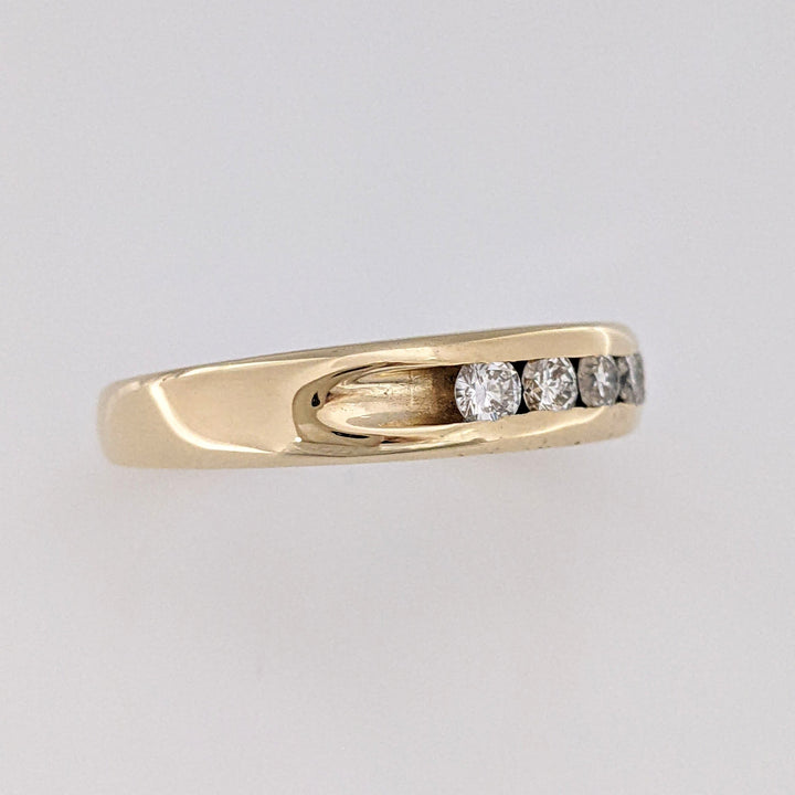 14K .50 CARAT TOTAL WEIGHT SI1 G DIAMOND ROUND (5) CHANNEL SET ESTATE BAND 5.3 GRAMS