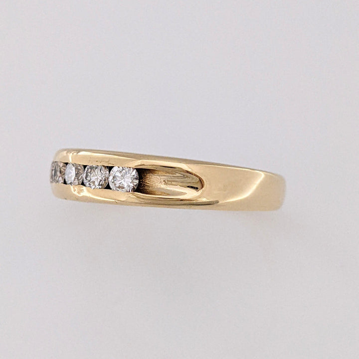 14K .50 CARAT TOTAL WEIGHT SI1 G DIAMOND ROUND (5) CHANNEL SET ESTATE BAND 5.3 GRAMS