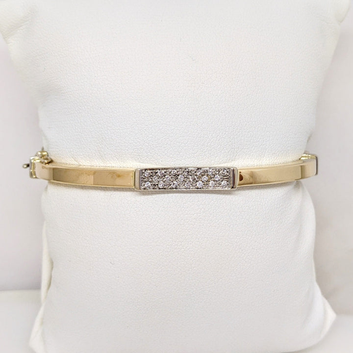 14K .30 CARAT TOTAL WEIGHT I1 H DIAMOND ROUND (20) ESTATE BANGLE 12.7 GRAMS