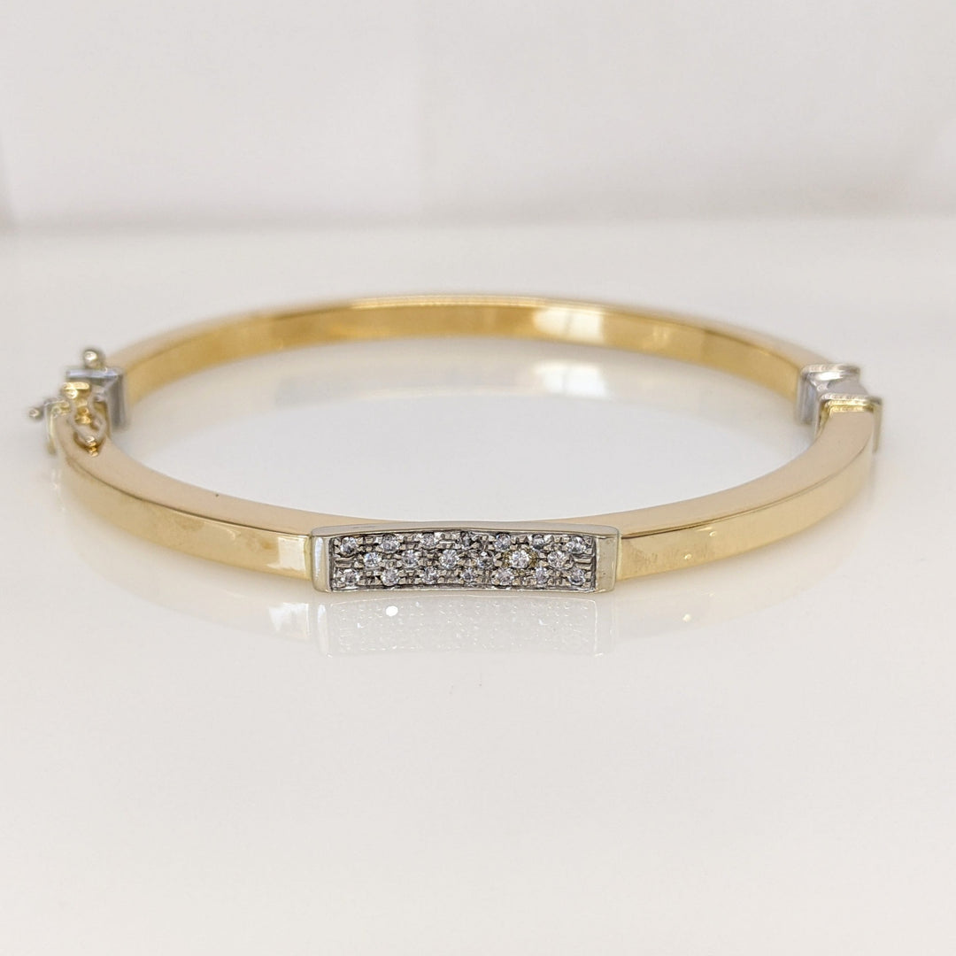 14K .30 CARAT TOTAL WEIGHT I1 H DIAMOND ROUND (20) ESTATE BANGLE 12.7 GRAMS