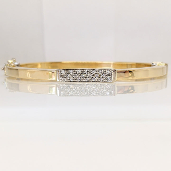 14K .30 CARAT TOTAL WEIGHT I1 H DIAMOND ROUND (20) ESTATE BANGLE 12.7 GRAMS