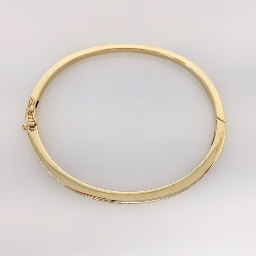 14K .70 CARAT TOTAL WEIGHT I1 I DIAMOND ROUND (35) CHANNEL SET ESTATE BANGLE 15.8 GRAMS