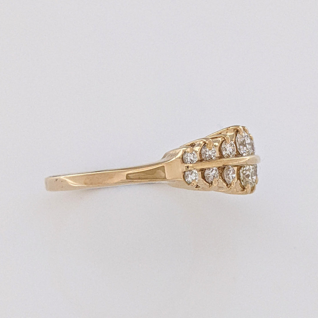14K .61 CARAT TOTAL WEIGHT SI1 K DIAMOND ROUND (14) ESTATE RING 3.8 GRAMS