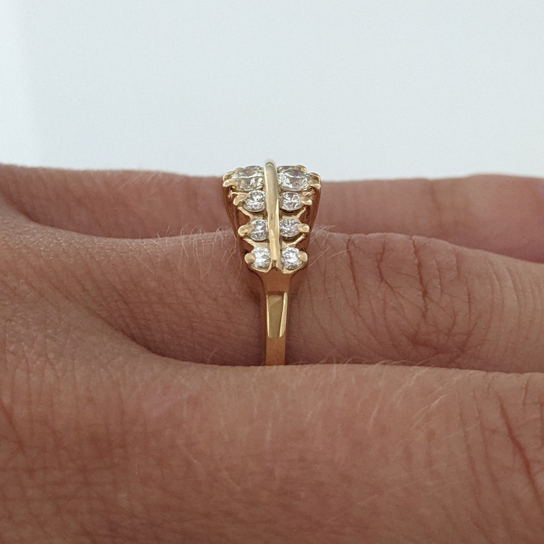 14K .61 CARAT TOTAL WEIGHT SI1 K DIAMOND ROUND (14) ESTATE RING 3.8 GRAMS