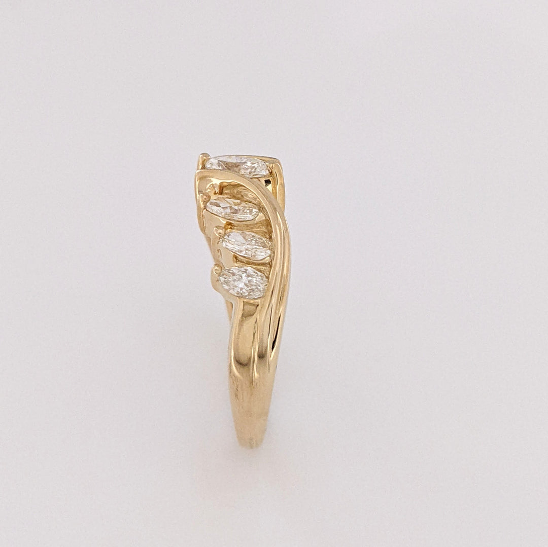 14K 1.01 CARAT TOTAL WEIGHT SI I (7) MARQUISE DIAMOND ESTATE BAND 5.4 GRAMS