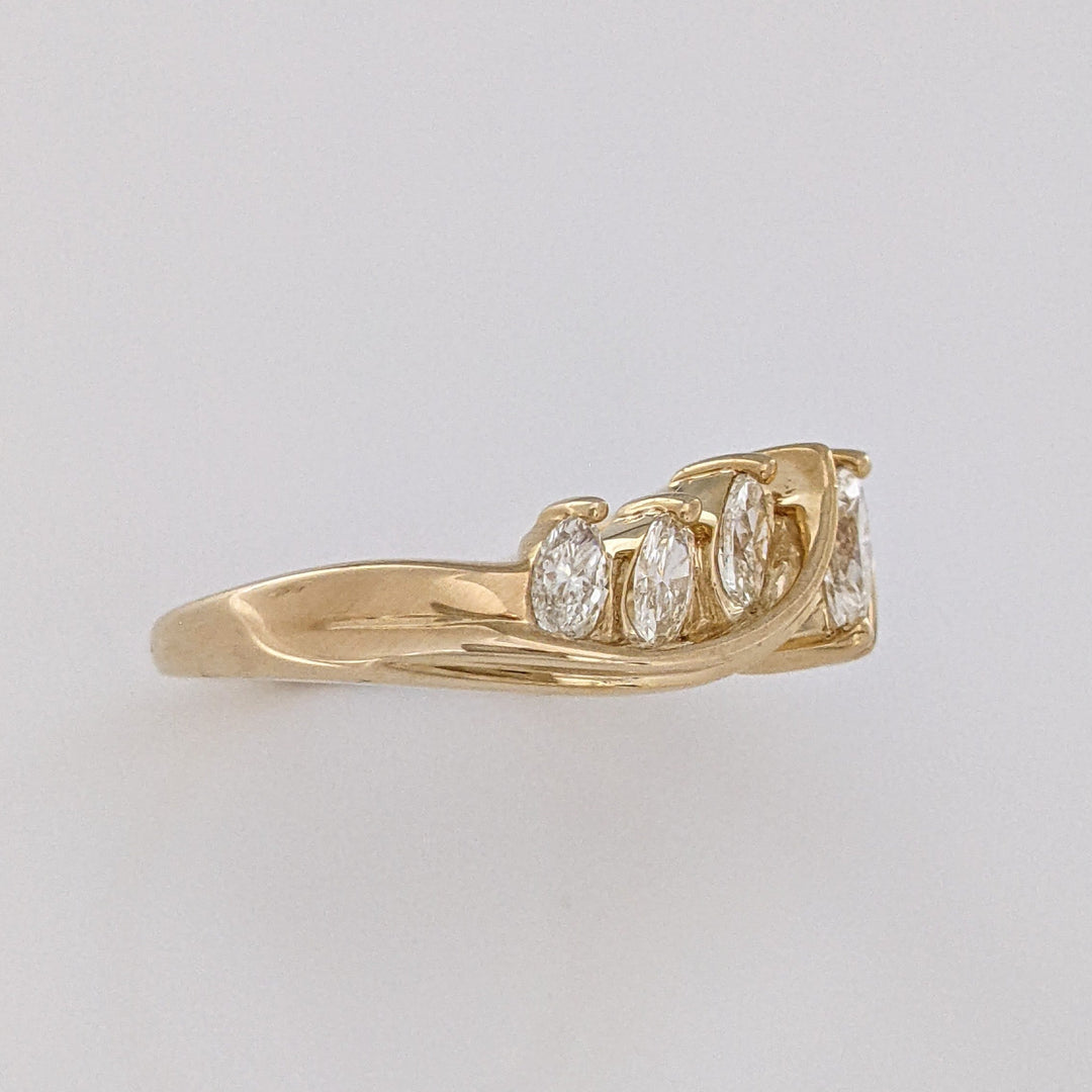 14K 1.01 CARAT TOTAL WEIGHT SI I (7) MARQUISE DIAMOND ESTATE BAND 5.4 GRAMS