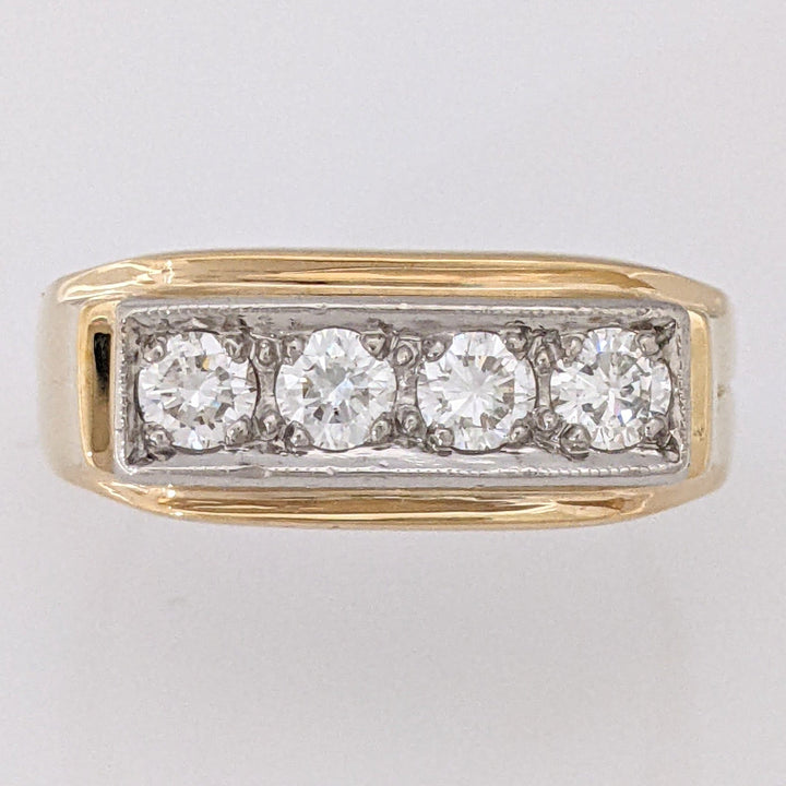 14K .95 CARAT TOTAL WEIGHT SI1 H DIAMOND ROUND (4) ESTATE BAND 8.8 GRAMS