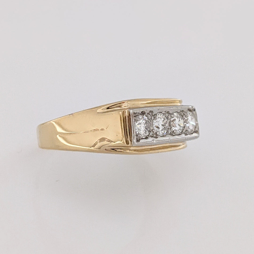 14K .95 CARAT TOTAL WEIGHT SI1 H DIAMOND ROUND (4) ESTATE BAND 8.8 GRAMS