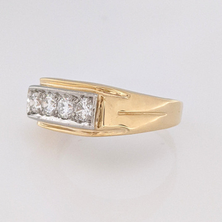 14K .95 CARAT TOTAL WEIGHT SI1 H DIAMOND ROUND (4) ESTATE BAND 8.8 GRAMS