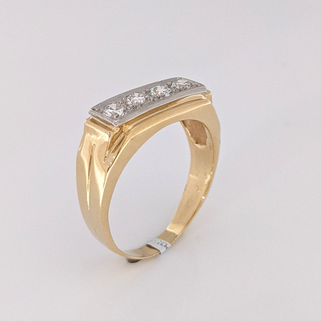 14K .95 CARAT TOTAL WEIGHT SI1 H DIAMOND ROUND (4) ESTATE BAND 8.8 GRAMS