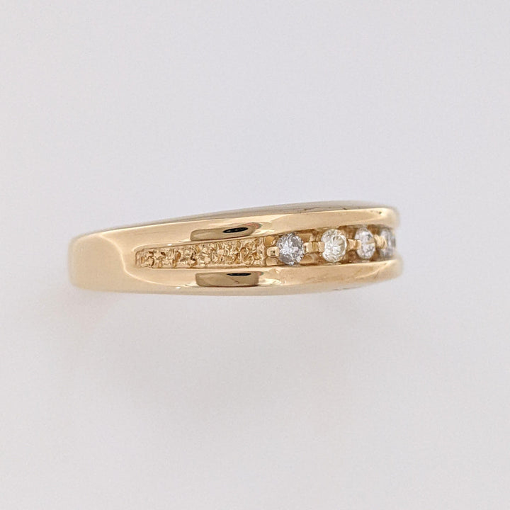 14K .12 CARAT TOTAL WEIGHT SI2 I DIAMOND ROUND (4) ESTATE BAND 4.7 GRAMS