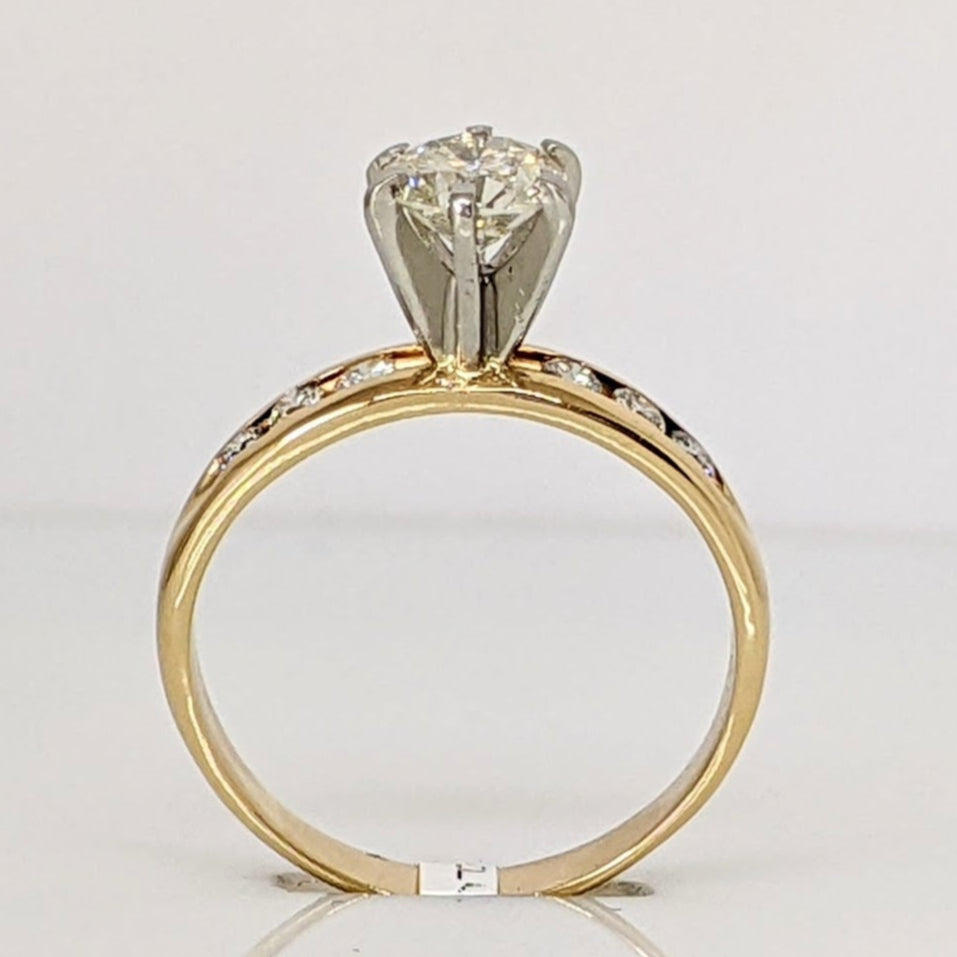 14K .63 CARAT TOTAL WEIGHT I2 F DIAMOND ROUND (7) ESTATE RING 2.8 GRAMS