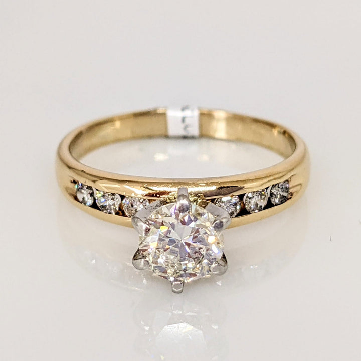 14K .63 CARAT TOTAL WEIGHT I2 F DIAMOND ROUND (7) ESTATE RING 2.8 GRAMS