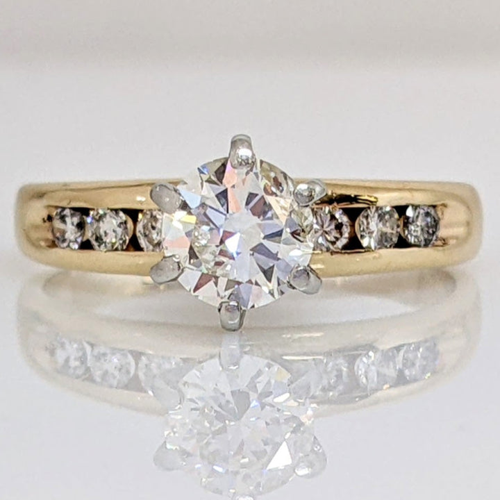 14K .63 CARAT TOTAL WEIGHT I2 F DIAMOND ROUND (7) ESTATE RING 2.8 GRAMS