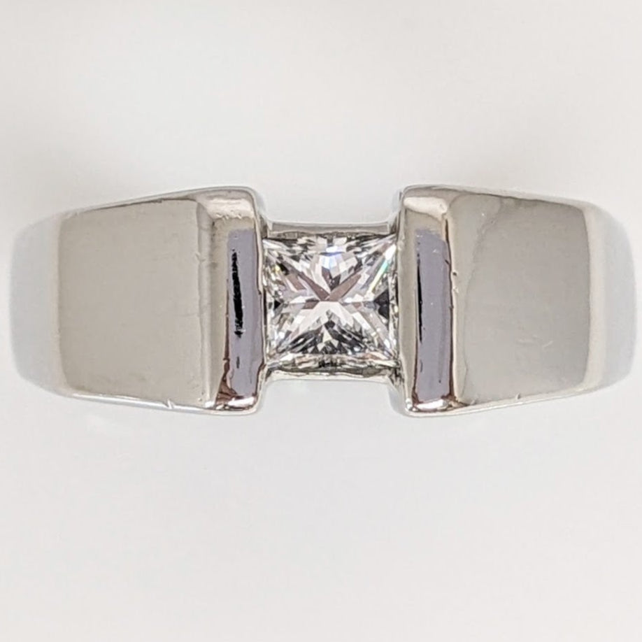 PLATINUM .45 CARAT TOTAL VS2 G DIAMOND PRINCESS CUT ESTATE BAND 13.7 GRAMS