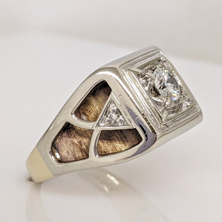 14K .58 CARAT TOTAL WEIGHT SI1 I DIAMOND ROUND (3) ESTATE RING 11.3 GRAMS