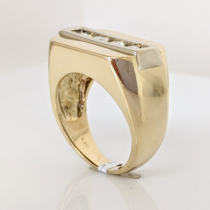 14K .56 CARAT TOTAL WEIGHT SI2 H DIAMOND ROUND (4) CHANNEL SET ESTATE RING 15.6 GRAMS
