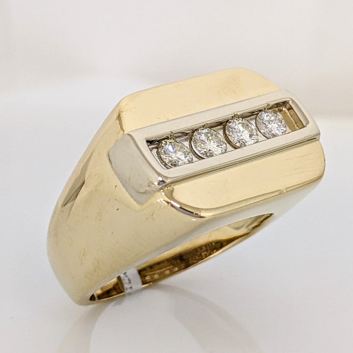 14K .56 CARAT TOTAL WEIGHT SI2 H DIAMOND ROUND (4) CHANNEL SET ESTATE RING 15.6 GRAMS