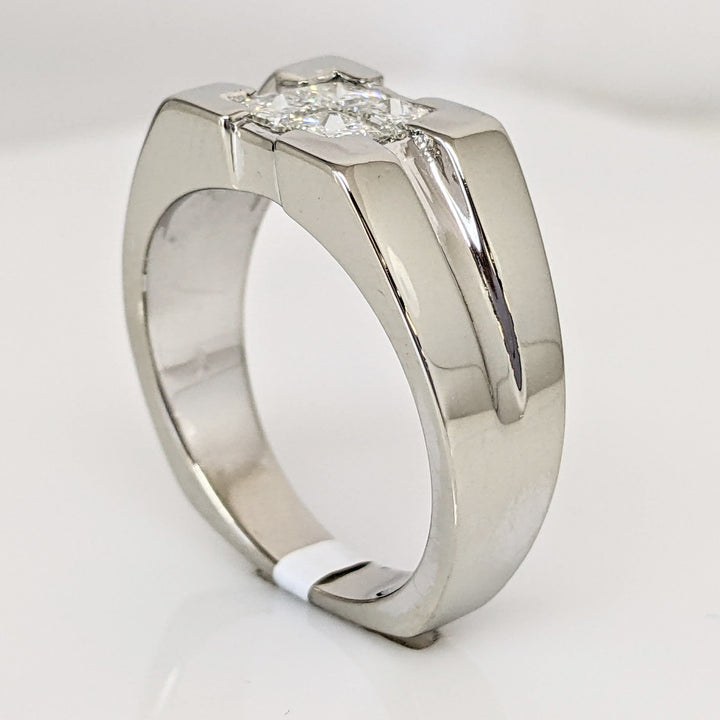 14K WHITE 1.00 CARAT TOTAL WEIGHT VS1 G DIAMOND PRINCESS CUT (4) ESTATE RING 10.1 GRAMS