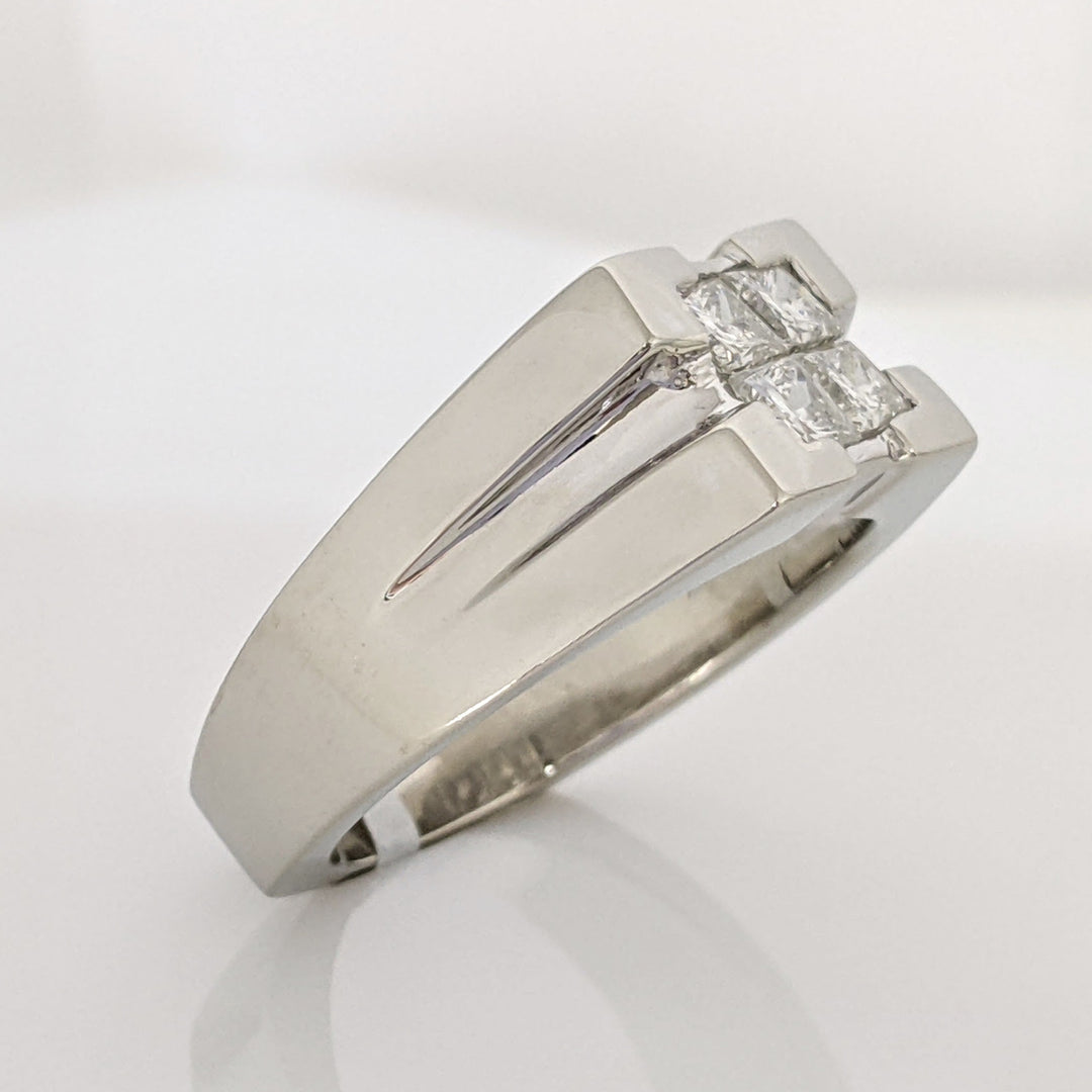 14K WHITE 1.00 CARAT TOTAL WEIGHT VS1 G DIAMOND PRINCESS CUT (4) ESTATE RING 10.1 GRAMS