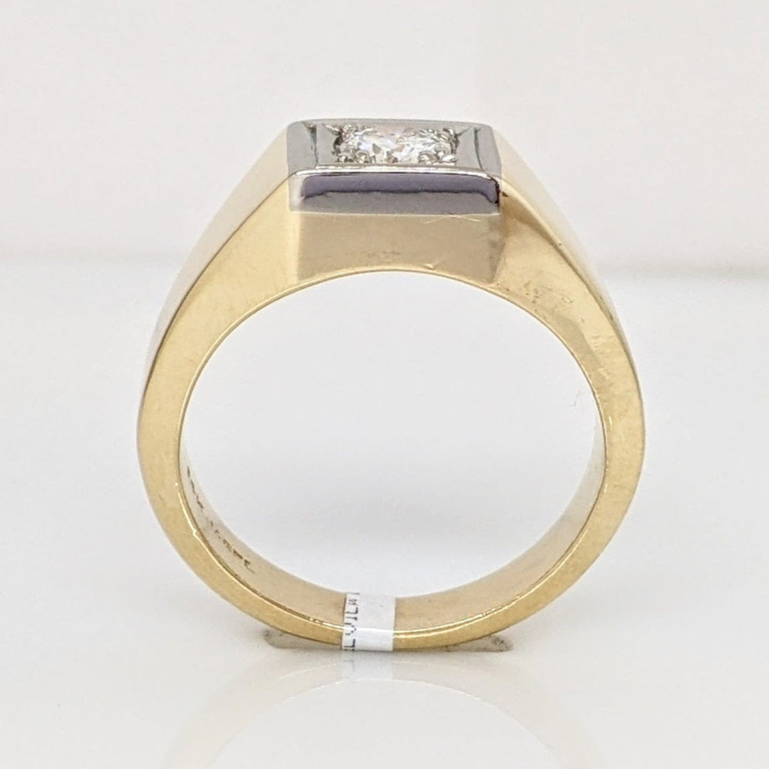 14K .47 CARAT TOTAL SI2 H DIAMOND ROUND SQUARE TOP ESTATE RING 10.7 GRAMS