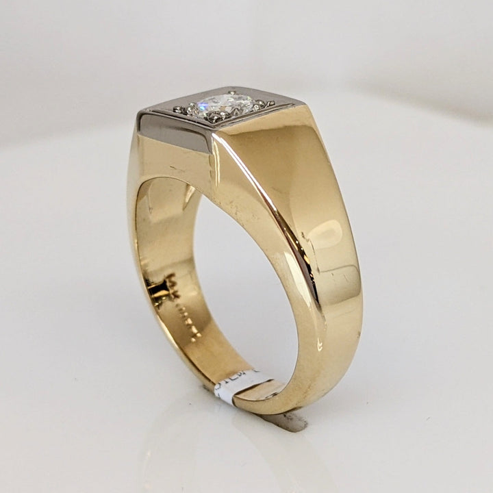 14K .47 CARAT TOTAL SI2 H DIAMOND ROUND SQUARE TOP ESTATE RING 10.7 GRAMS