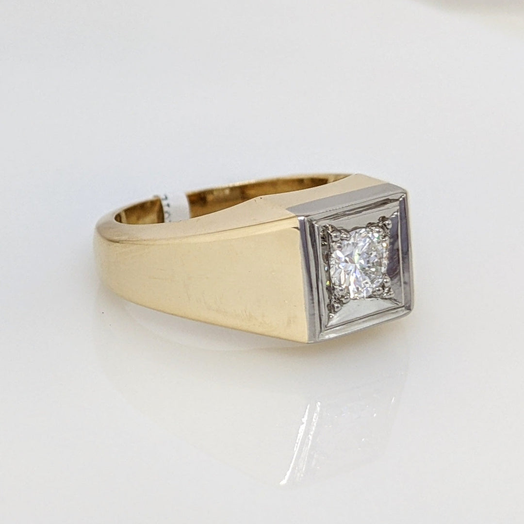 14K .47 CARAT TOTAL SI2 H DIAMOND ROUND SQUARE TOP ESTATE RING 10.7 GRAMS