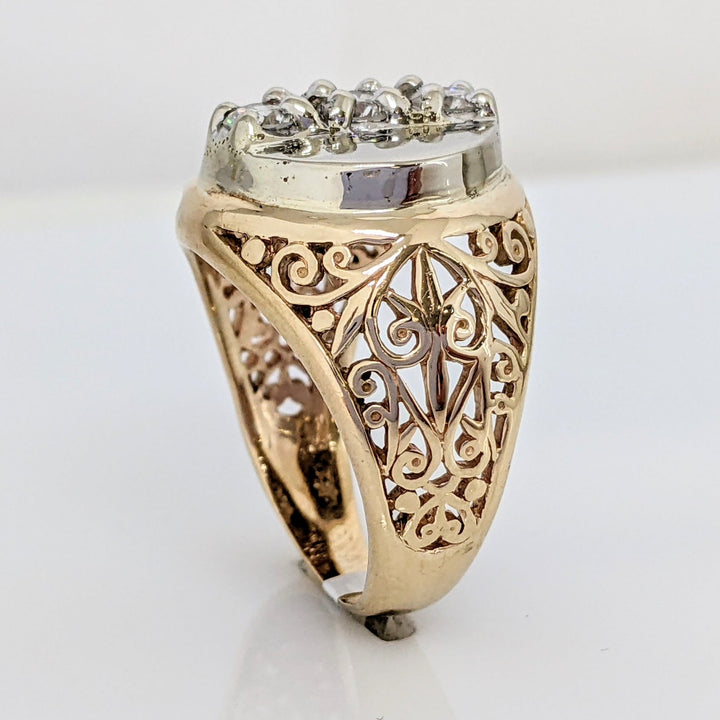 14K .69 CARAT TOTAL WEIGHT SI1-SI2 G DIAMOND ROUND (3) ESTATE RING 9.4 GRAMS