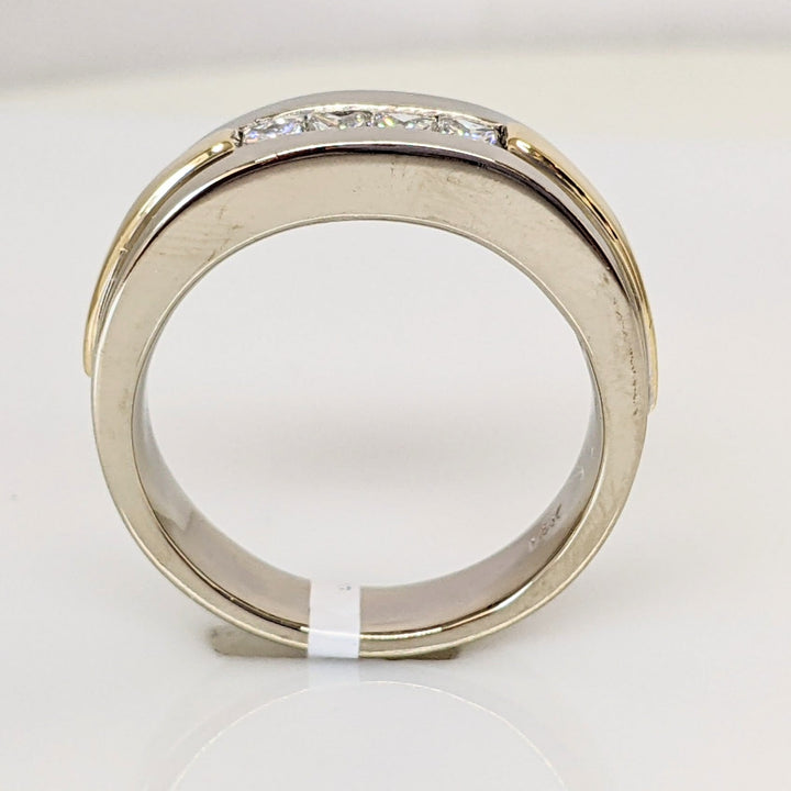 14K TWO-TONE .56 CARAT TOTAL WEIGHT VS2 H DIAMOND PRINCESS CUT (4) ESTATE BAND 11.2 GRAMS