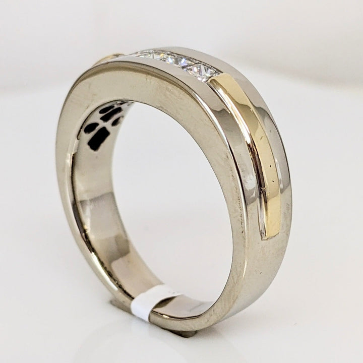 14K TWO-TONE .56 CARAT TOTAL WEIGHT VS2 H DIAMOND PRINCESS CUT (4) ESTATE BAND 11.2 GRAMS