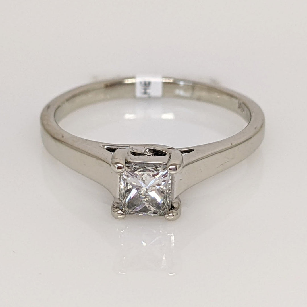 14K WHITE .40 CARAT TOTAL SI2 I DIAMOND PRINCESS CUT ESTATE RING 2.3 GRAMS