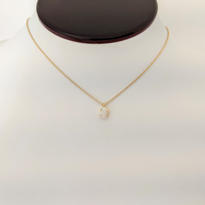 14K OPAL OVAL 5X7 ESTATE PENDANT & CHAIN 1.3 GRAMS