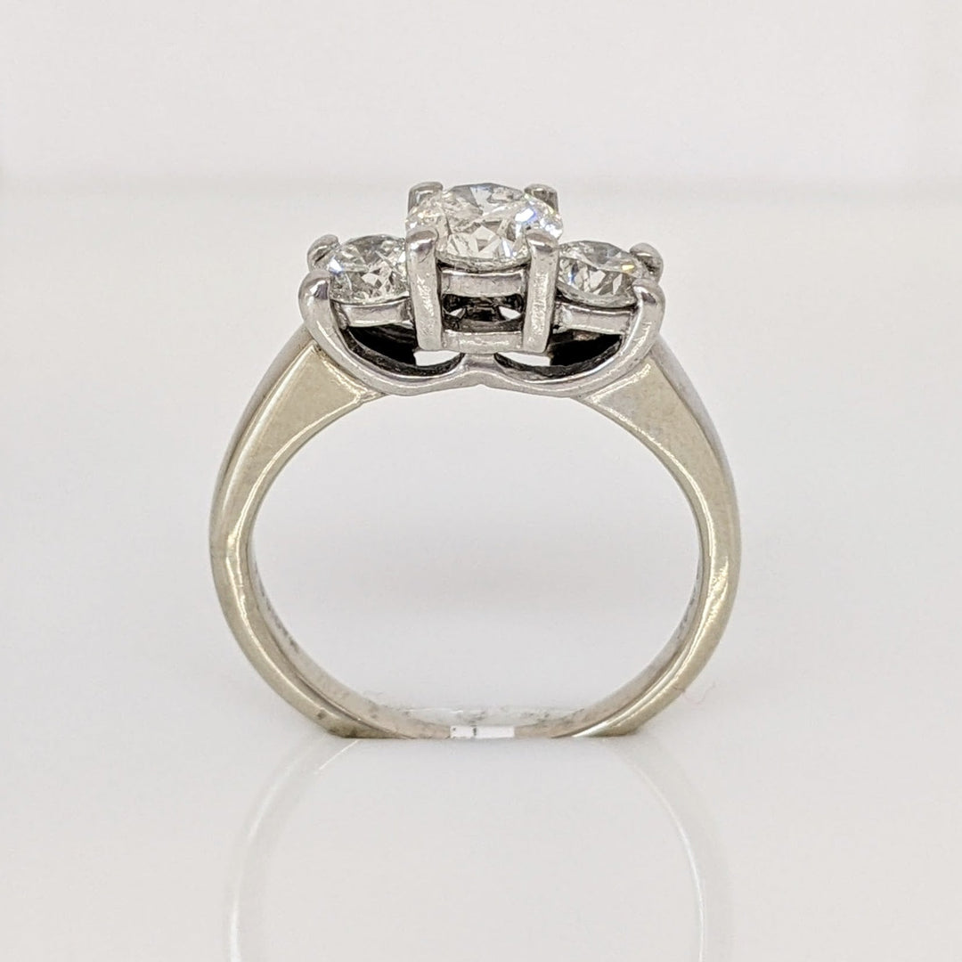14K WHITE .94 CARAT TOTAL WEIGHT I1 G DIAMOND ROUND (3) TRINITY ESTATE RING 3.6 GRAMS