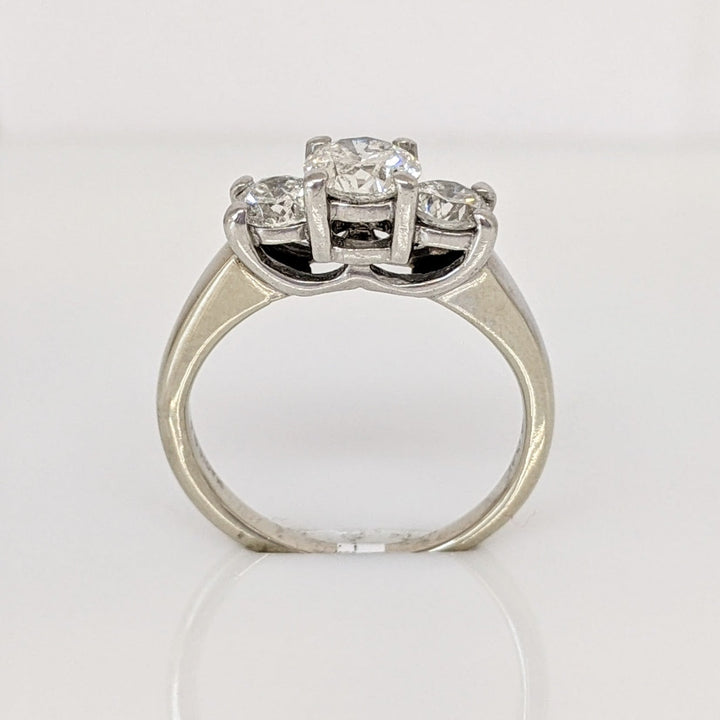 14K WHITE .94 CARAT TOTAL WEIGHT I1 G DIAMOND ROUND (3) TRINITY ESTATE RING 3.6 GRAMS