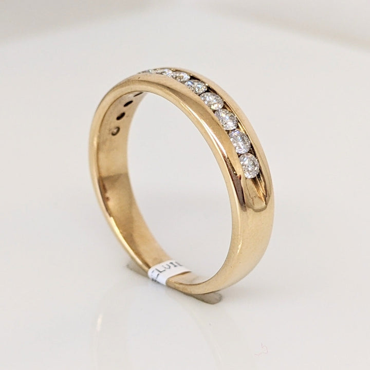 14K .38 CARAT TOTAL WEIGHT I1 I DIAMOND ROUND (12) CHANNEL SET ESTATE BAND 4.1 GRAMS
