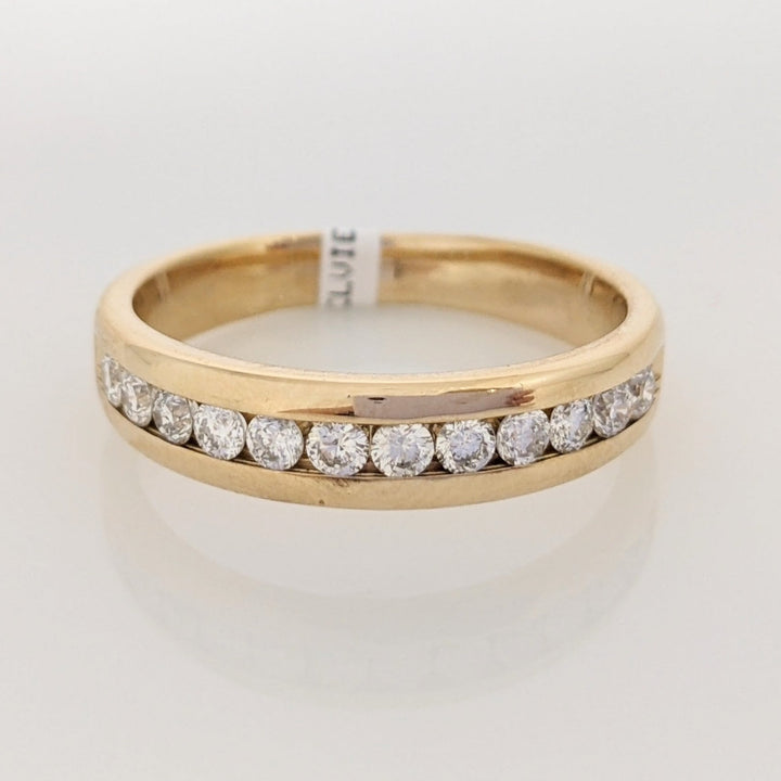 14K .38 CARAT TOTAL WEIGHT I1 I DIAMOND ROUND (12) CHANNEL SET ESTATE BAND 4.1 GRAMS