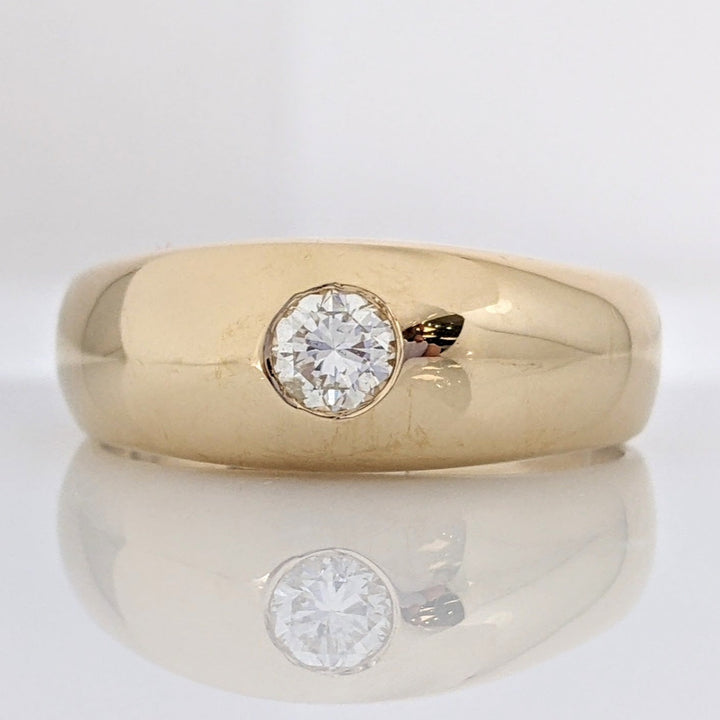 14K .30 CARAT TOTAL VS1 H DIAMOND RUND FLUSH SET ESTATE BAND 7.8 GRAMS