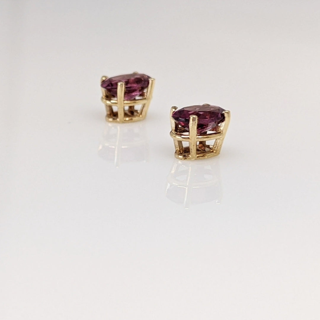 14K PINK TOURMALINE OVAL 4X6 ESTATE STUD EARRINGS 0.6 GRAMS
