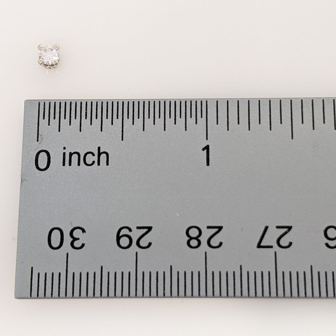 14K WHITE .25 CARAT TOTAL WEIGHT SI2 H DIAMOND ROUND (2) ESTATE STUD EARRINGS 0.8 GRAMS