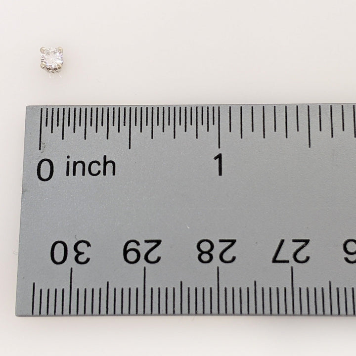 14K WHITE .25 CARAT TOTAL WEIGHT SI2 H DIAMOND ROUND (2) ESTATE STUD EARRINGS 0.8 GRAMS