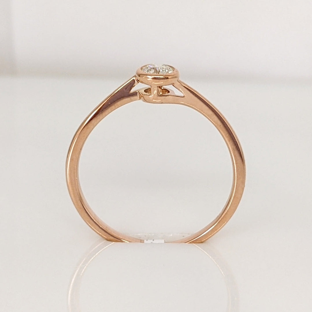 10K ROSE .20 CARAT TOTAL VS2 I DIAMOND ROUND BYPASS BEZEL ESTATE RING 1.5 GRAMS