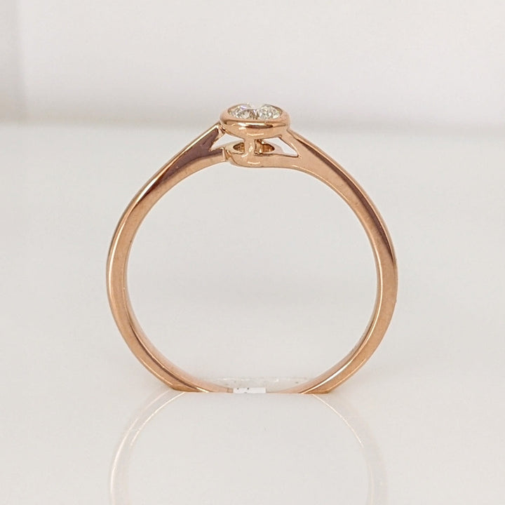 10K ROSE .20 CARAT TOTAL VS2 I DIAMOND ROUND BYPASS BEZEL ESTATE RING 1.5 GRAMS