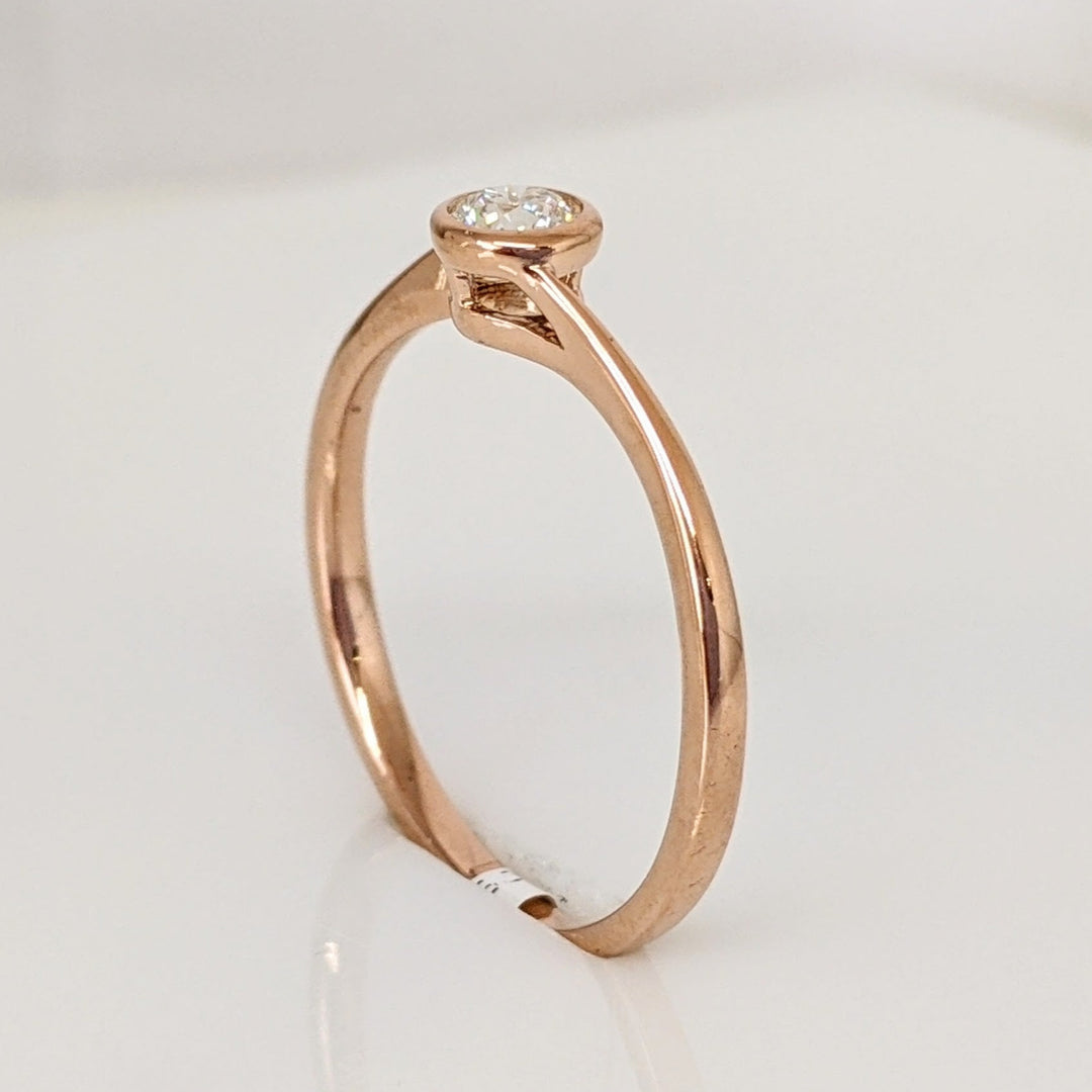 10K ROSE .20 CARAT TOTAL VS2 I DIAMOND ROUND BYPASS BEZEL ESTATE RING 1.5 GRAMS