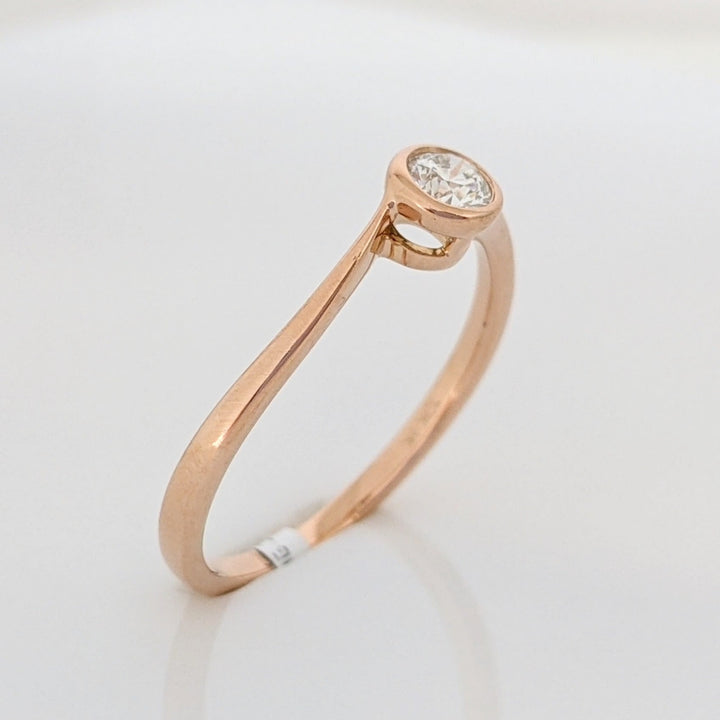 10K ROSE .20 CARAT TOTAL VS2 I DIAMOND ROUND BYPASS BEZEL ESTATE RING 1.5 GRAMS