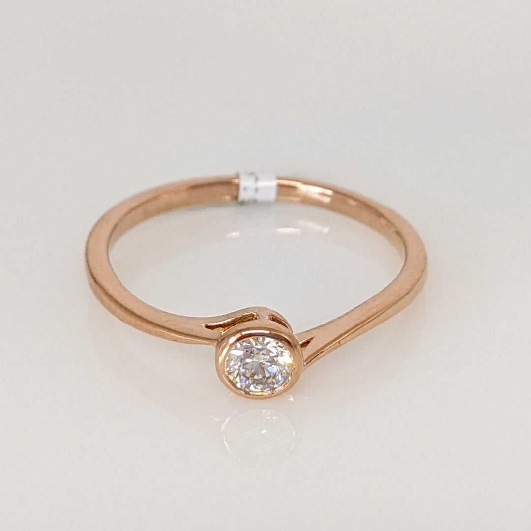 10K ROSE .20 CARAT TOTAL VS2 I DIAMOND ROUND BYPASS BEZEL ESTATE RING 1.5 GRAMS