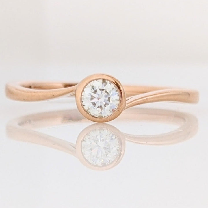 10K ROSE .20 CARAT TOTAL VS2 I DIAMOND ROUND BYPASS BEZEL ESTATE RING 1.5 GRAMS